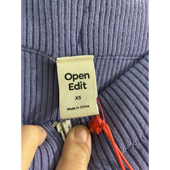 open edit | RIB ZIP FRONT SWEATER KNIT SKIRT XS Purple Lavender - Picture 6 of 11